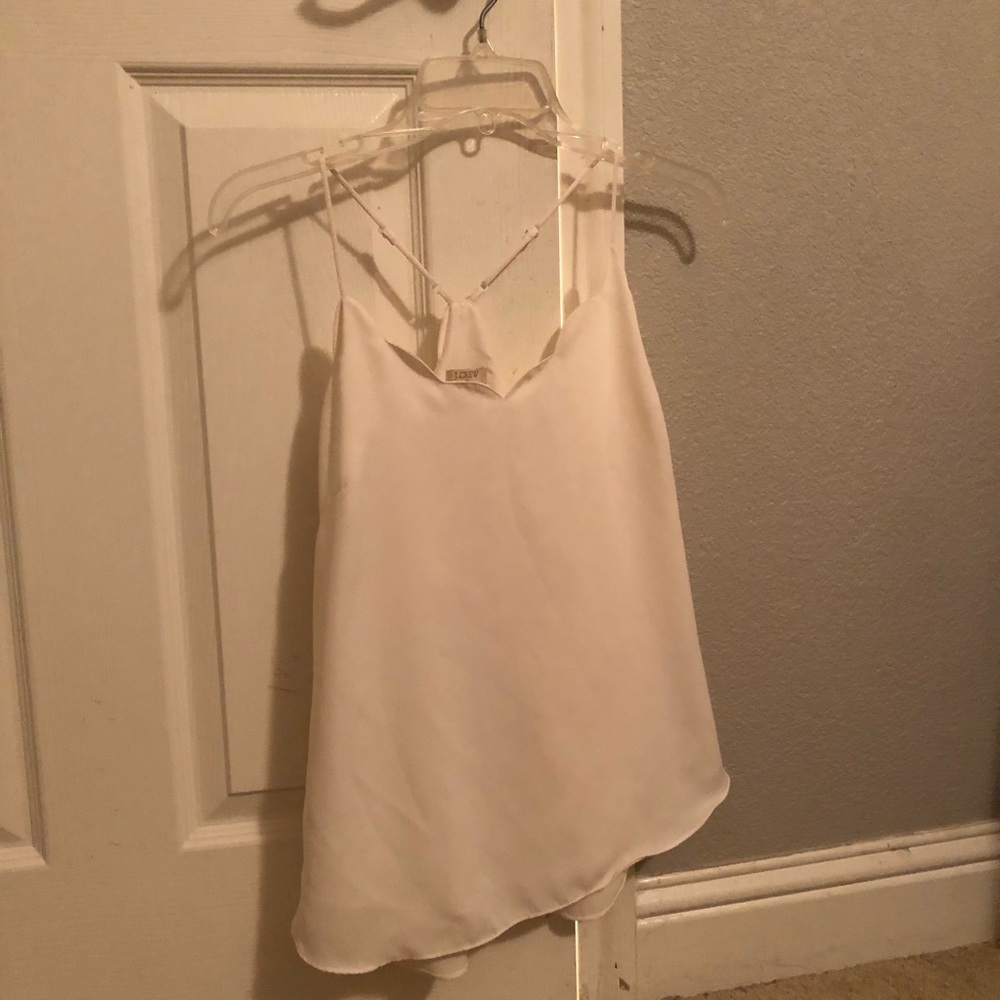 Scalloped white ivory j crew cami
